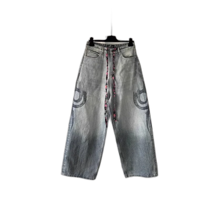 Balenciaga Dragon Print Ripped Jeans Unisex