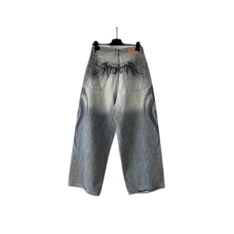 Balenciaga Dragon Print Ripped Jeans Unisex