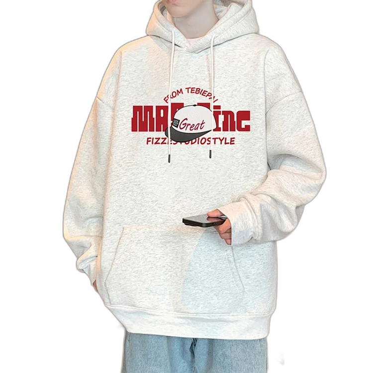 HK Style Men's Oversized Cotton Hoodie
