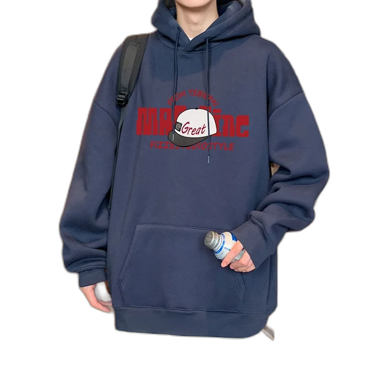 HK Style Men's Oversized Cotton Hoodie