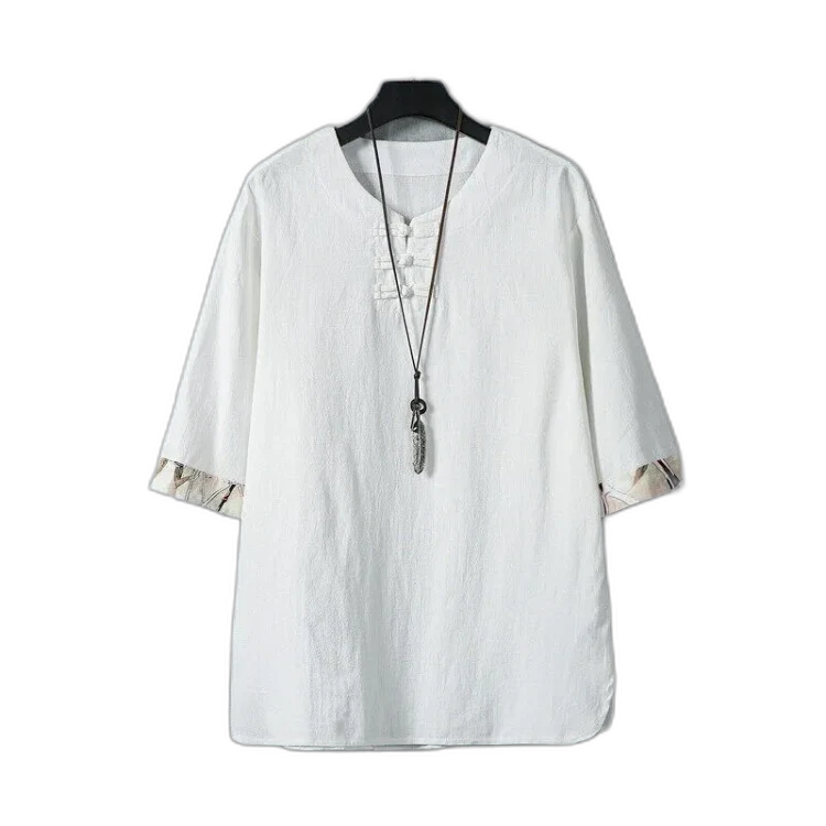 Men's Cotton Linen Vintage Tang T-Shirt