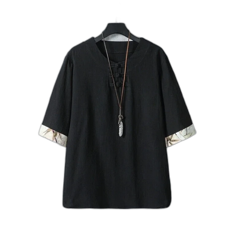 Men's Cotton Linen Vintage Tang T-Shirt