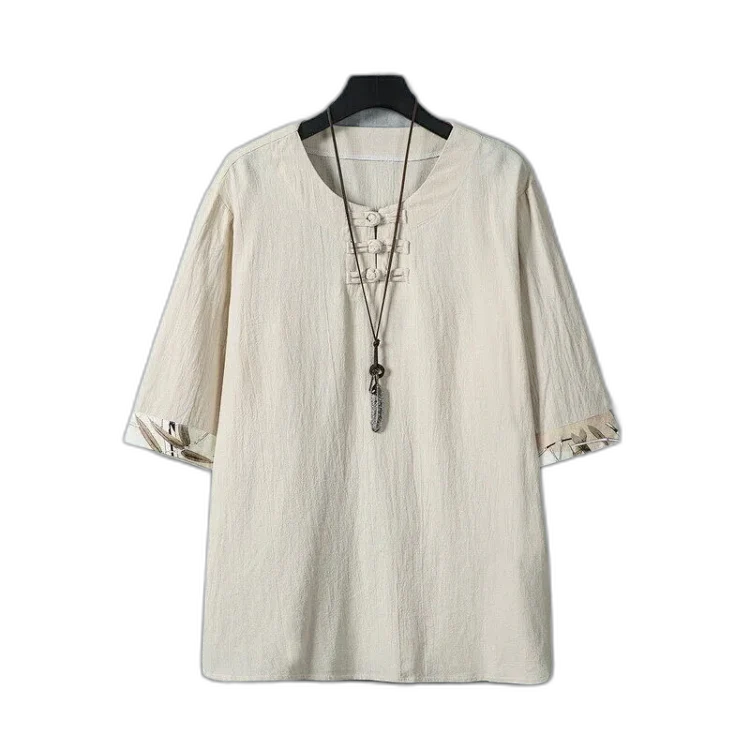 Men's Cotton Linen Vintage Tang T-Shirt