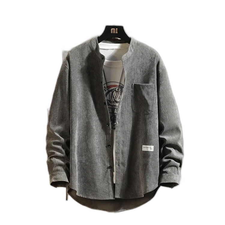 Men's Long Sleeve Korean Corduroy Shirt