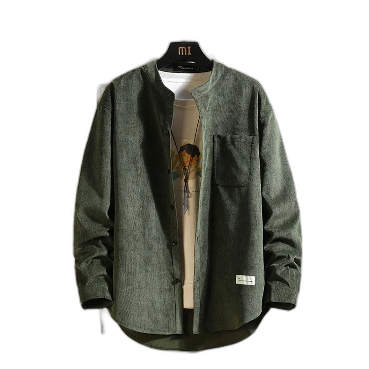 Men's Long Sleeve Korean Corduroy Shirt