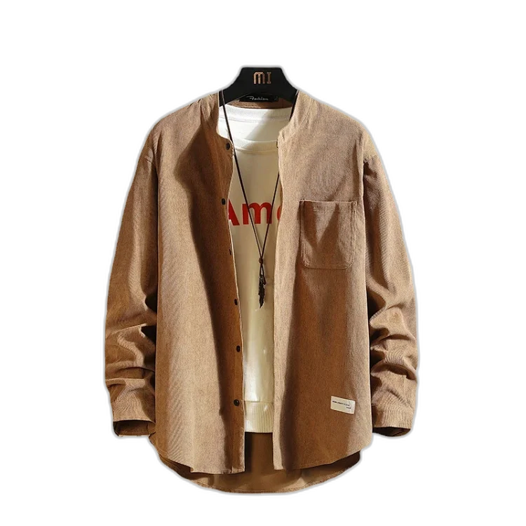 Men's Long Sleeve Korean Corduroy Shirt