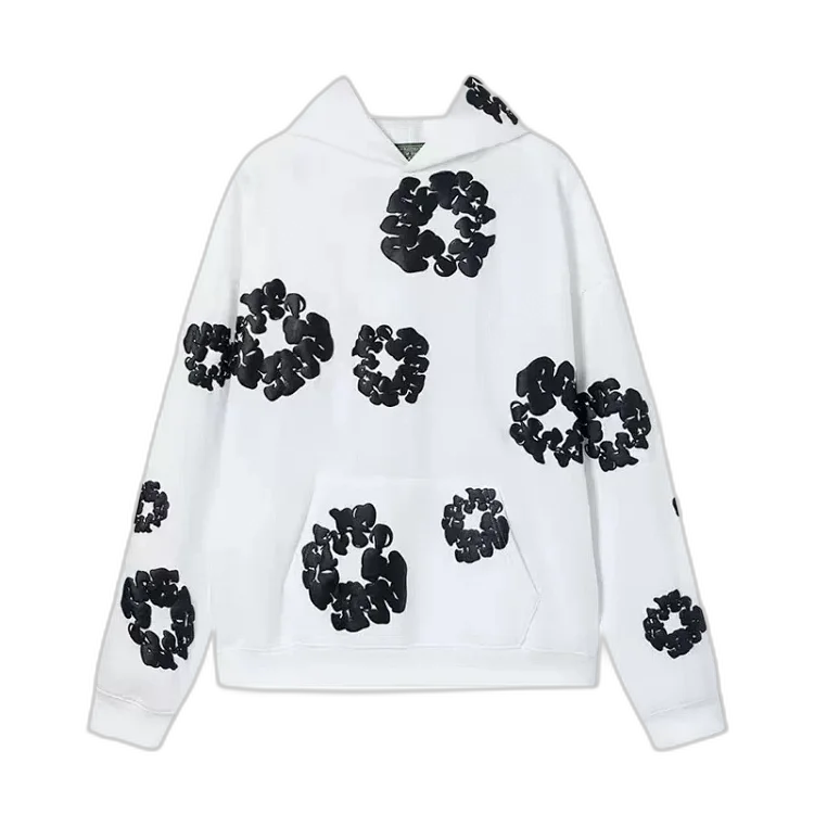 Trendy Oversized Foam-Print Hoodie Set